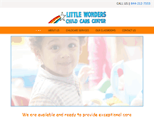 Tablet Screenshot of littlewonderschildcare.biz